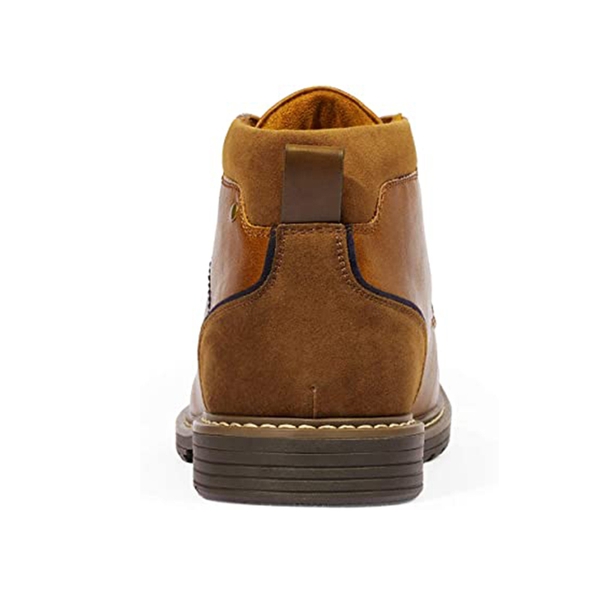 Men's Synthetic Leather Chukka Dress Boots - BROWN - 4