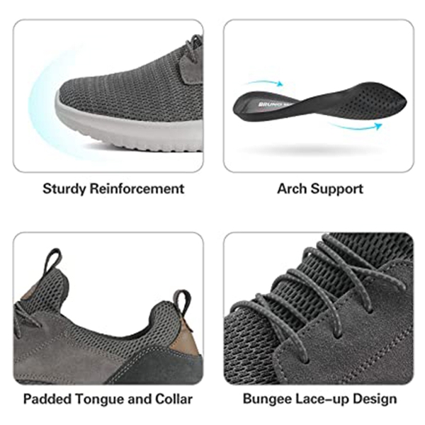 Men's Casual Lightweight Walking Shoes - GREY - 4