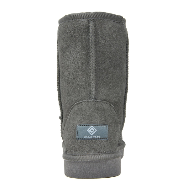 Suede Mid Calf Snow Boots - GREY - 4