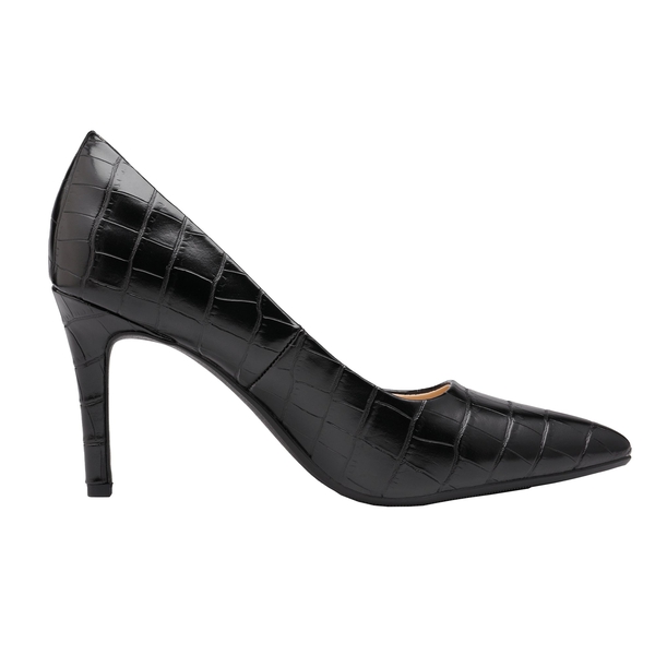 Belle Vie Pointed Toe Stiletto Pumps - BLACK STONE PATTERN - 1