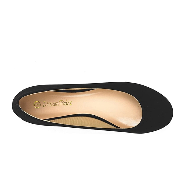 Comfortable Ballerina Walking Flats - BLACK NUBUCK - 2