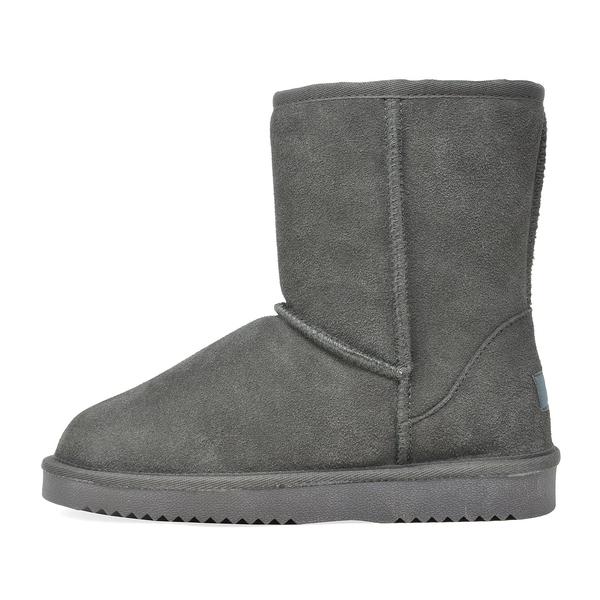 Suede Mid Calf Snow Boots - GREY - 3