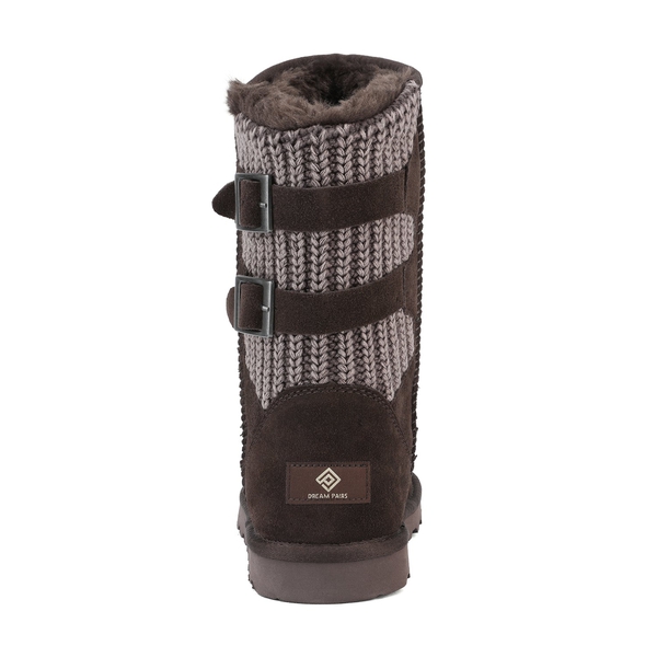 Fur Lined Winter Boots - BROWN - 4