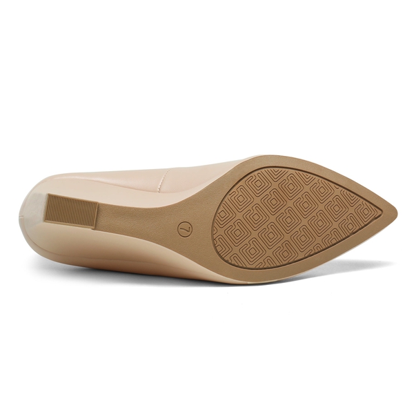 Pointed Toe Wedge Pump Shoes - NUDE - 4
