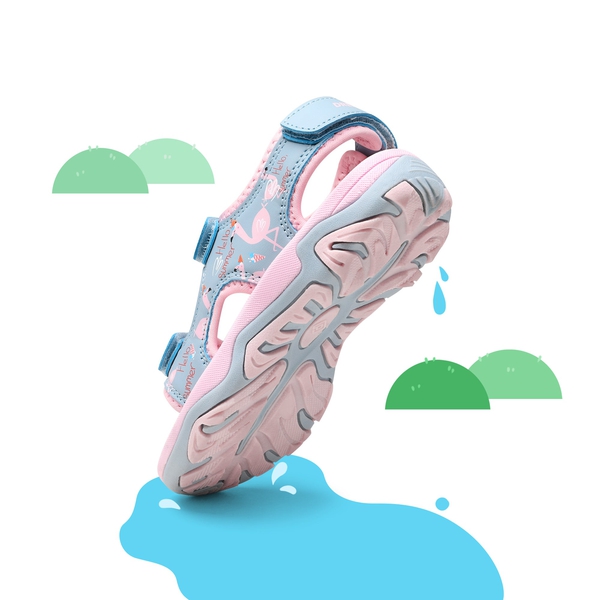 Boys & Girls Open-Toe Sport Sandals - PINK BLUE FLAMINGO - 2