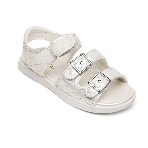 Girls Buckle Strap Sandals - BEIGE WHITE - 2