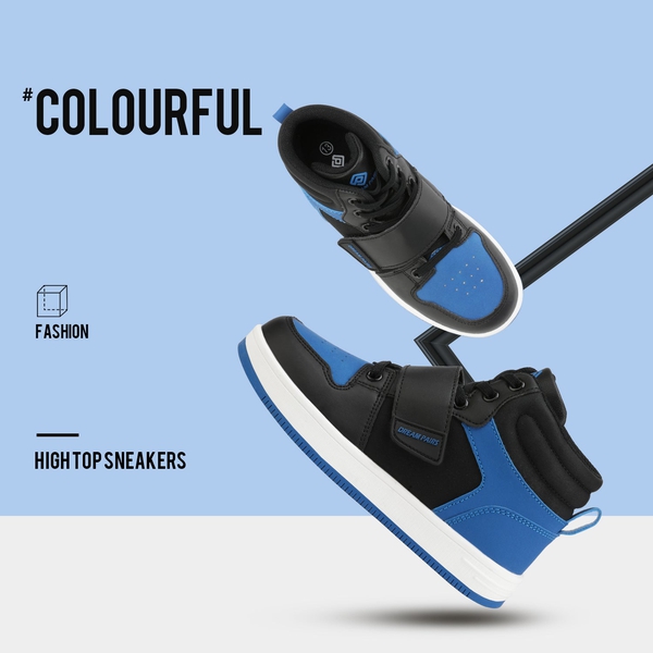 Dream Pairs Kids High Top Sneakers - BLACK ROYAL BLUE - 1