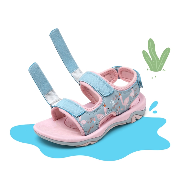 Boys & Girls Open-Toe Sport Sandals - PINK BLUE FLAMINGO - 1