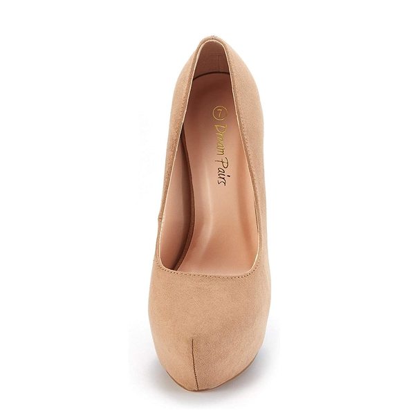 High Heel Stiletto Platform Pumps - NUDE SUEDE - 2
