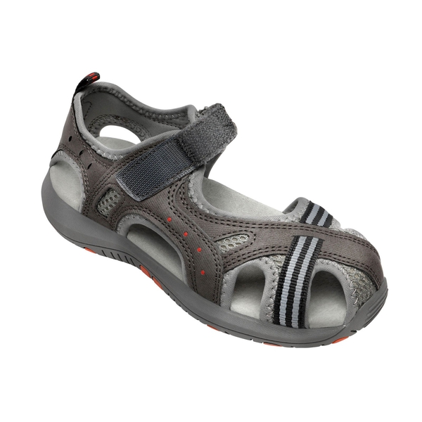 Kids Closed-Toe Water Sports Sandals - DARK GREY GREY ORANGE - 2