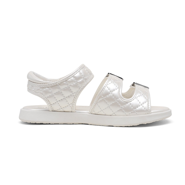 Girls Buckle Strap Sandals - BEIGE WHITE - 1