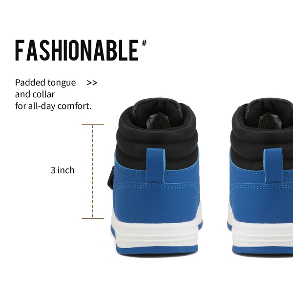 Dream Pairs Kids High Top Sneakers - BLACK ROYAL BLUE - 3