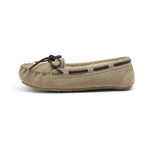 Faux Suede Moccasin Slippers - SAND - 2