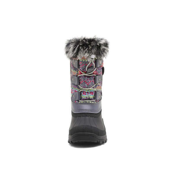 Kids Waterproof Warm Snow Boots - GREY MULTI - 4