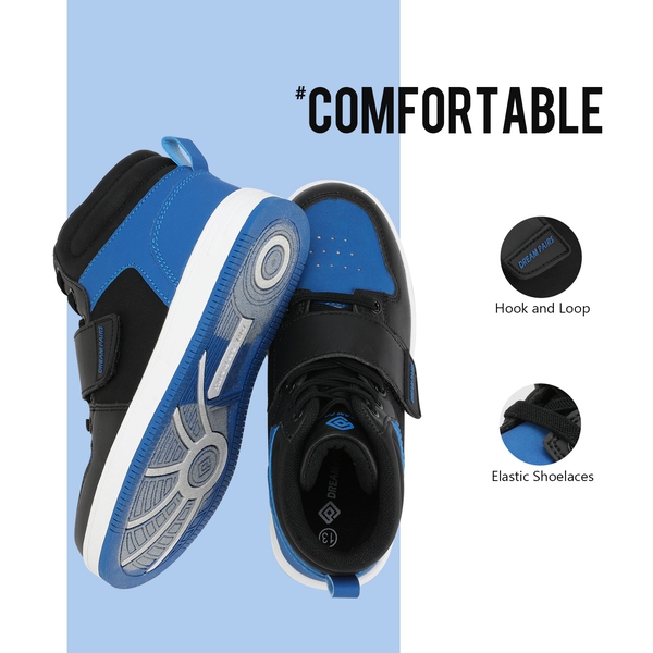 Dream Pairs Kids High Top Sneakers - BLACK ROYAL BLUE - 2