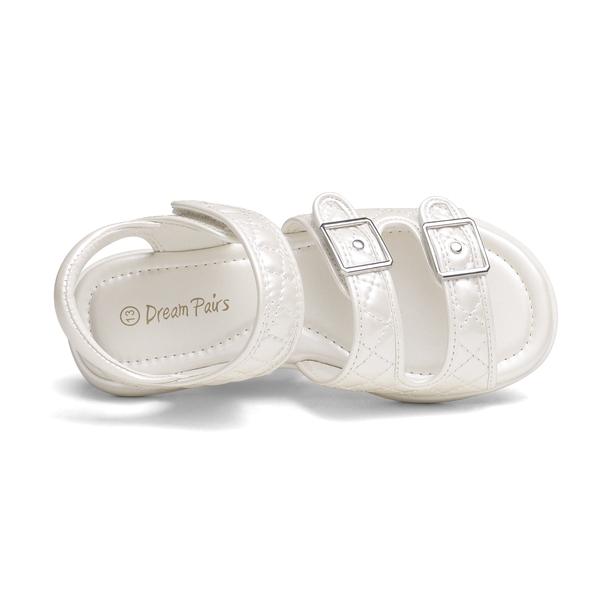 Girls Buckle Strap Sandals - BEIGE WHITE - 3