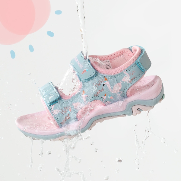 Boys & Girls Open-Toe Sport Sandals - PINK BLUE FLAMINGO - 3