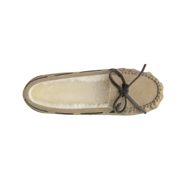 Faux Suede Moccasin Slippers - SAND - 4