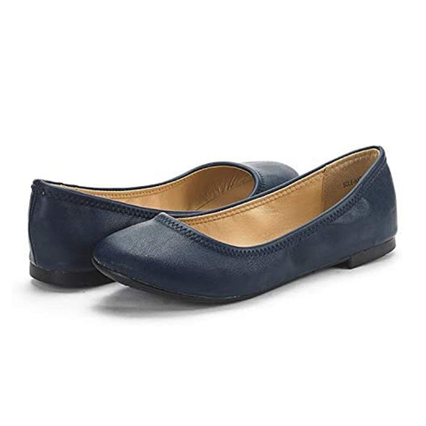 Ballerina Walking Flats - NAVY - 3