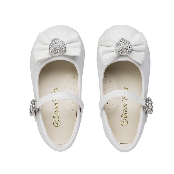 Girl's Bow Mary Jane Flats - WHITE - 3