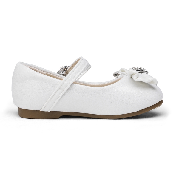 Girl's Bow Mary Jane Flats - WHITE - 1
