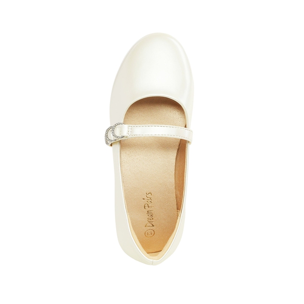 Girls Mary Jane Ballet Flats - WHITE PU - 3