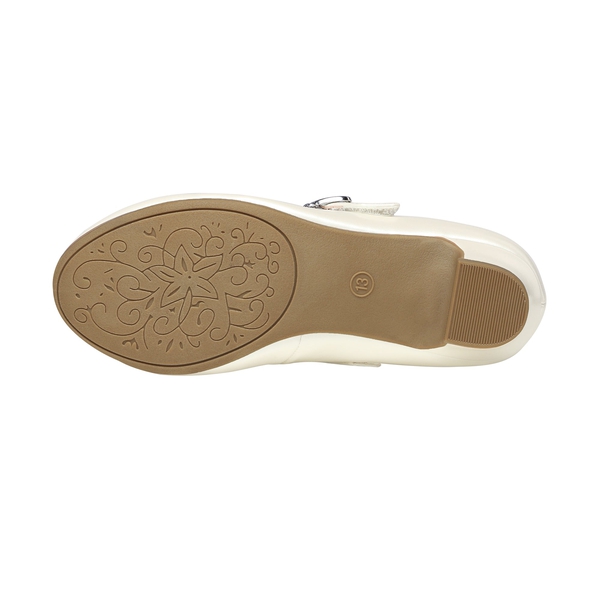 Girls Mary Jane Shoes with Low Heels - IVORY PU - 5