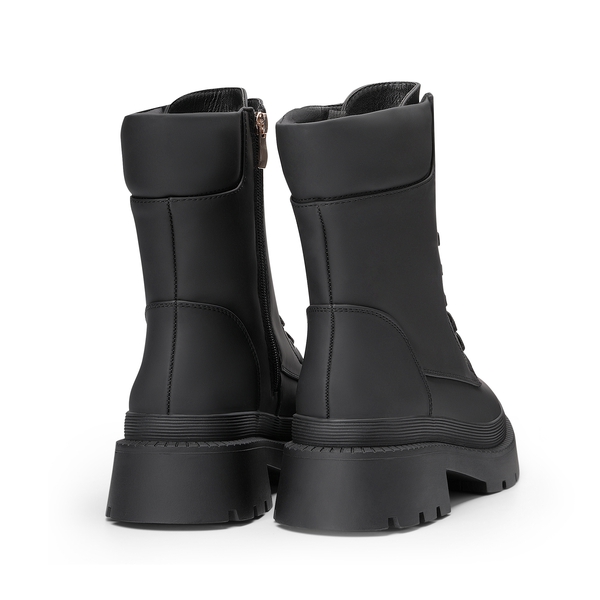 Lug Sole Platform Combat Boots - BLACK - 3