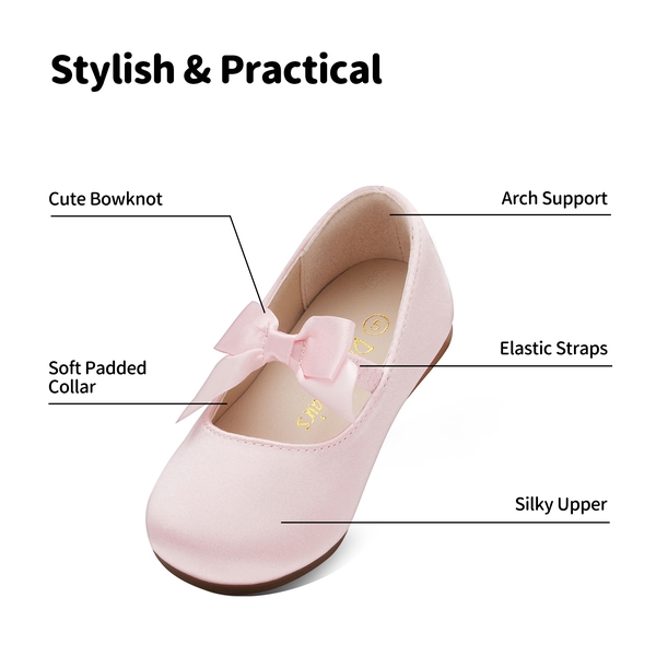 Girls Bow Ballerina Flats - PINK - 2