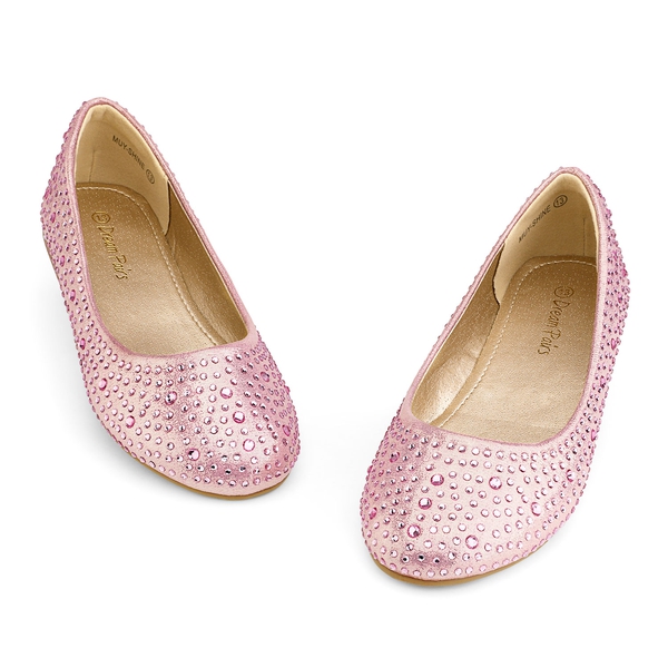 Girl's Slip-On Party Ballerina Flats - PINK SUEDE - 5