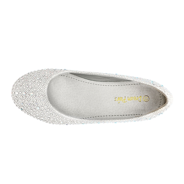 Girl's Slip-On Party Ballerina Flats - SILVER GLITTER - 2