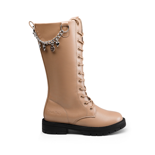 Girls Knee High Riding Boots - BROWN - 2