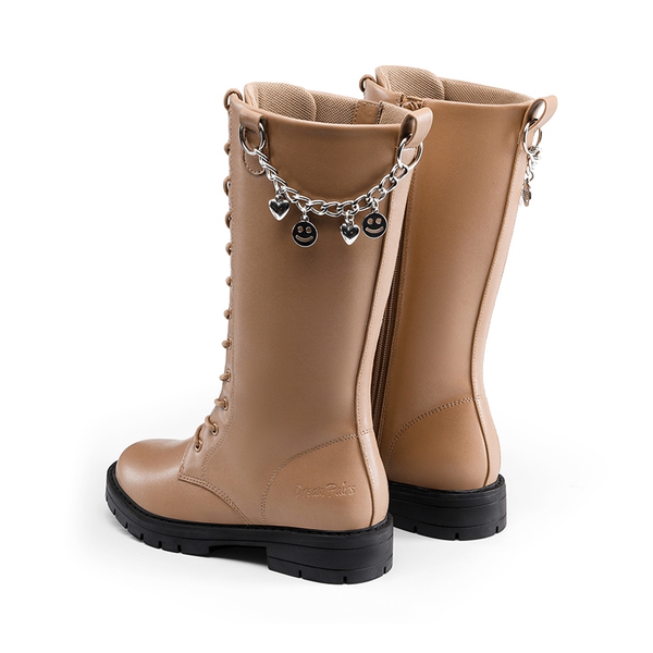 Girls Knee High Riding Boots - BROWN - 5