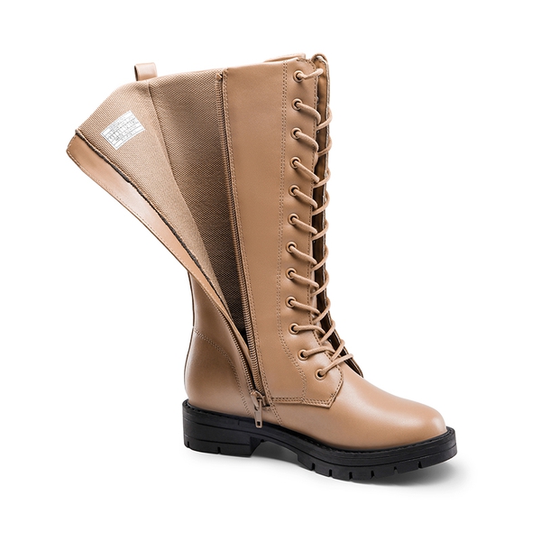 Girls Knee High Riding Boots - BROWN - 3