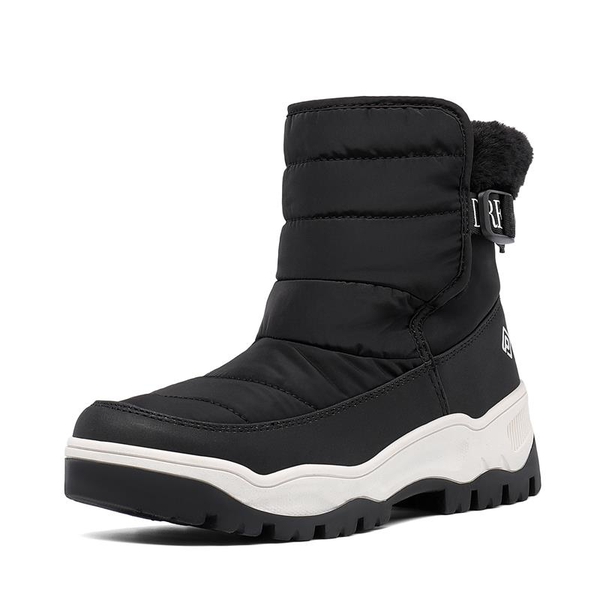 Waterproof Faux Fur Ankle Snow Boots - BLACK -  0