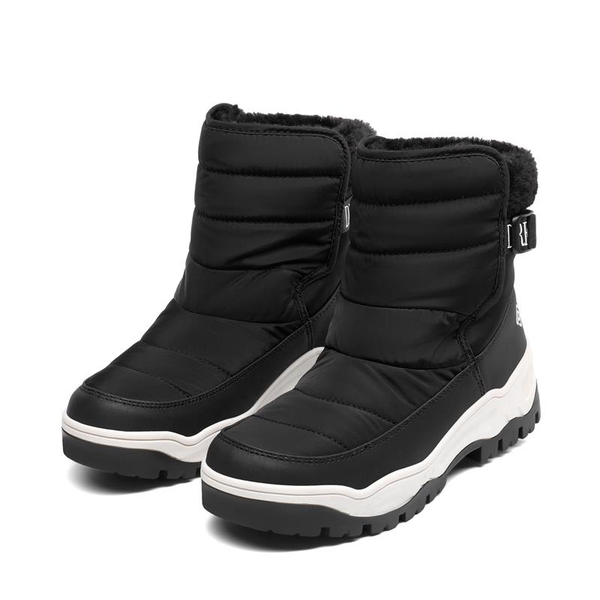 Waterproof Faux Fur Ankle Snow Boots - BLACK - 2