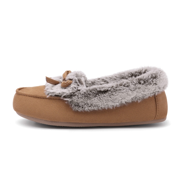 Slip on Faux Fur Lining Slippers - TAN - 3