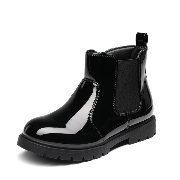 Side Zipper Kids Chelsea Boots - BLACK PAT -  0