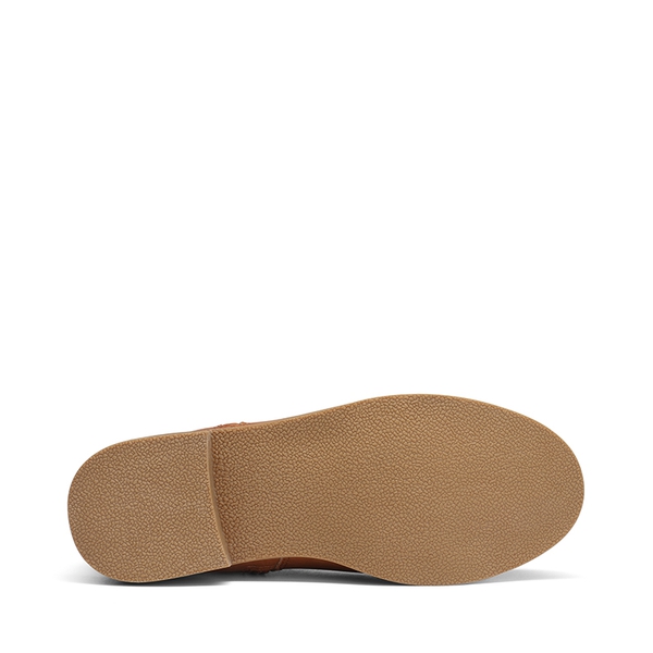 Kids Side Zipper Low Heel Ankle Boots - TAN PU - 5