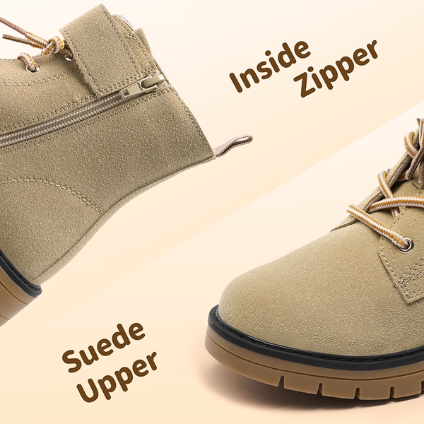 Kids Lace-Up Combat Boots - KHAKI - 2