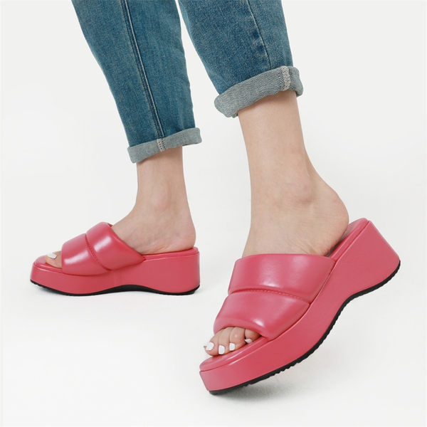 [Wonder Cloud] Poseidon Comfort Slip on Platform Sandals - HOT PINK - 1