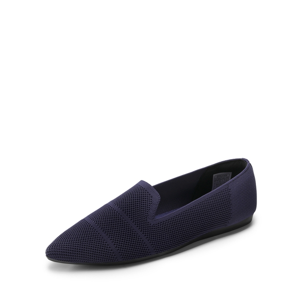 Pointed Toe Comfortable Knit Loafers - NAVY -  0