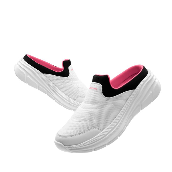 Slip on Knit Platform Walking Shoes - WHITE - 3