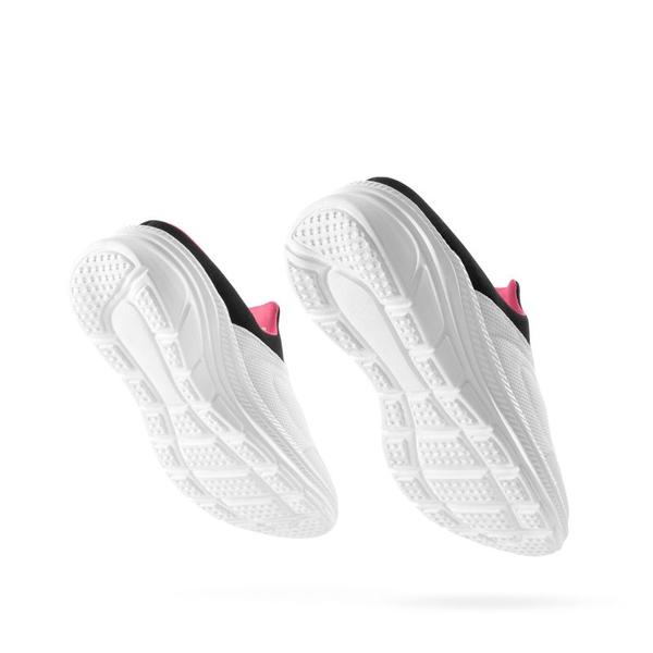 Slip on Knit Platform Walking Shoes - WHITE - 4