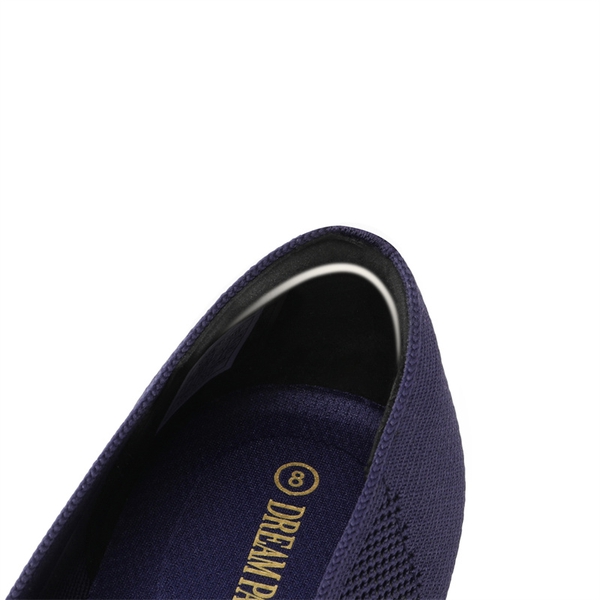 Pointed Toe Comfortable Knit Loafers - NAVY - 3