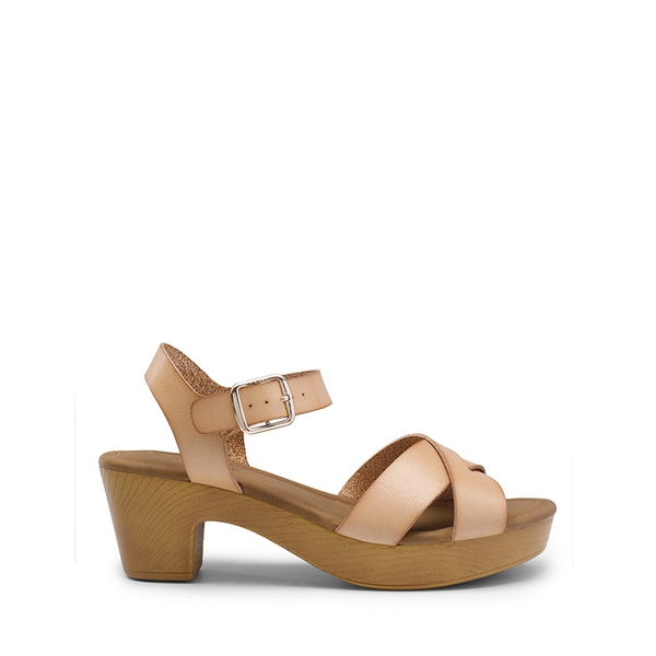 Chunky Criss Cross Platform Sandals  - NUDE - 2