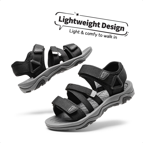 Kids Outdoor Athletic Sport Sandals - BLACK - 4