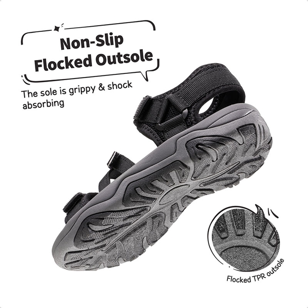 Kids Outdoor Athletic Sport Sandals - BLACK - 2
