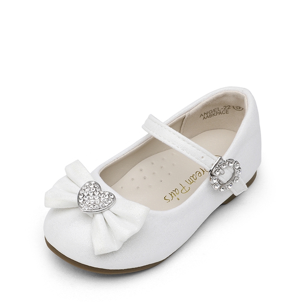 Girl's Bow Mary Jane Flats - WHITE -  0