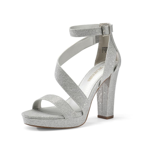 High Heel Platform Pump Sandals - SILVER -  0